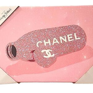 Design District Poppin' Bottles w/Chanel Glitter Embellished Canvas Wall Decor